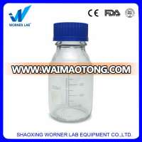 Wholesale 100ml/250ml/500ml/1000ml Glass Reagent Bottle With Bule Plastic Cap