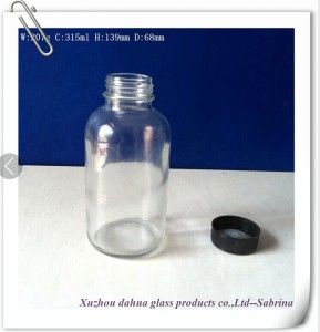 315ml Clear Glass Syrup Bottle with Lid